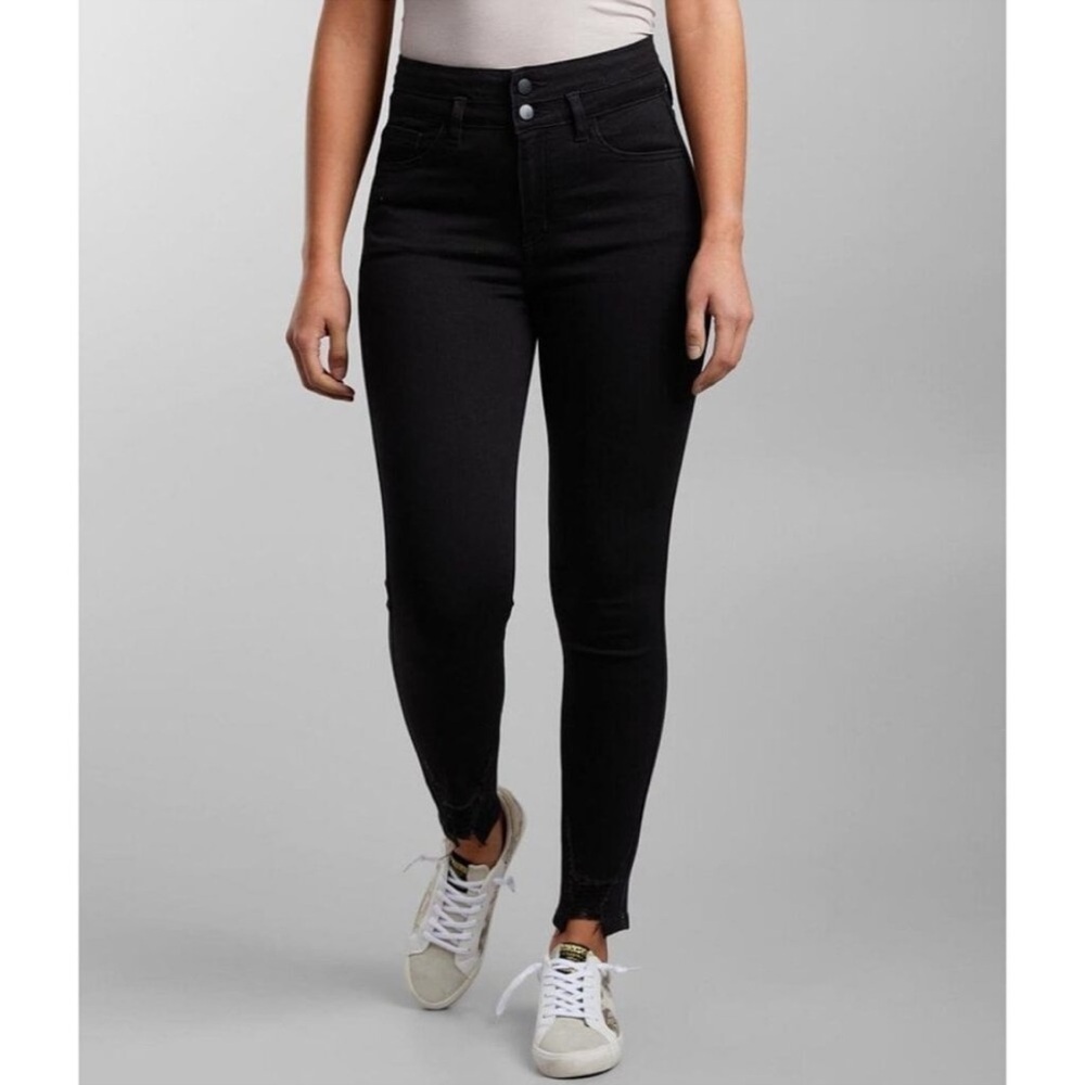 KANCAN Signature Kurvy Ultra High Rise Black Ankle Skinny Jeans Womens 25